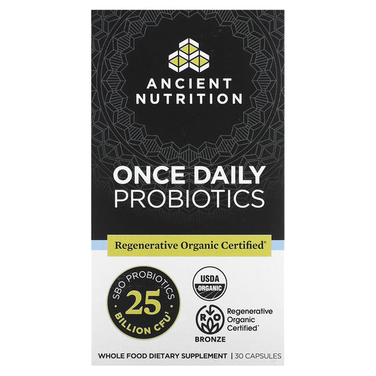 Ancient Nutrition, Once Daily Probiotics, 25 Billion CFU, 30 Capsules