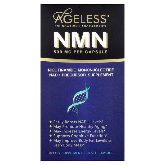Ageless Foundation Laboratories, NMN, 500 mg, 90 Veg Capsules