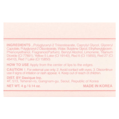 Dasique, Fruity Lip Jam, 01 Peach Jam, 0.14 oz (4 g)