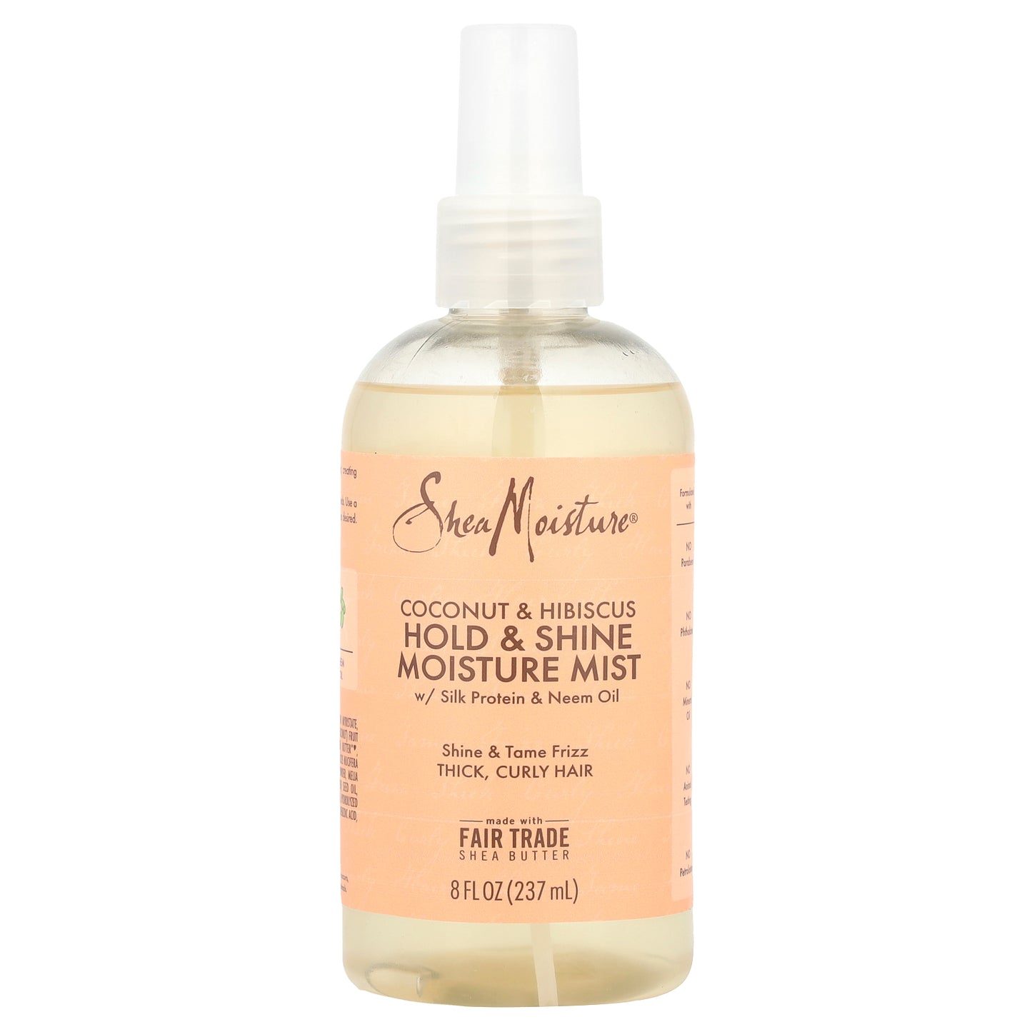 SheaMoisture, Hold & Shine Moisture Mist with Silk Protein & Neem Oil, Coconut & Hibiscus , 8 fl oz (237 ml)