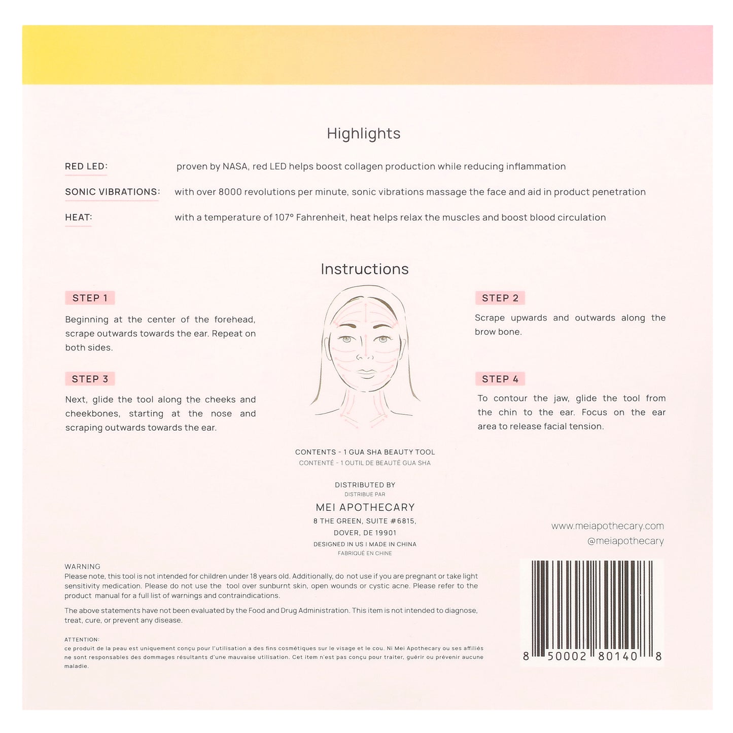 Mei Apothecary, Triple Threat, LED Gua Sha Beauty Tool,  1 Tool