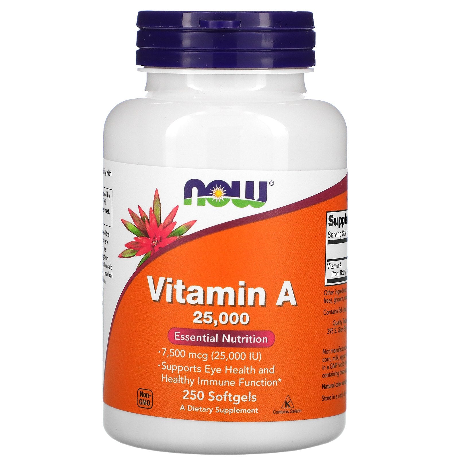 NOW Foods, Vitamin A, 25,000 IU, 250 Softgels