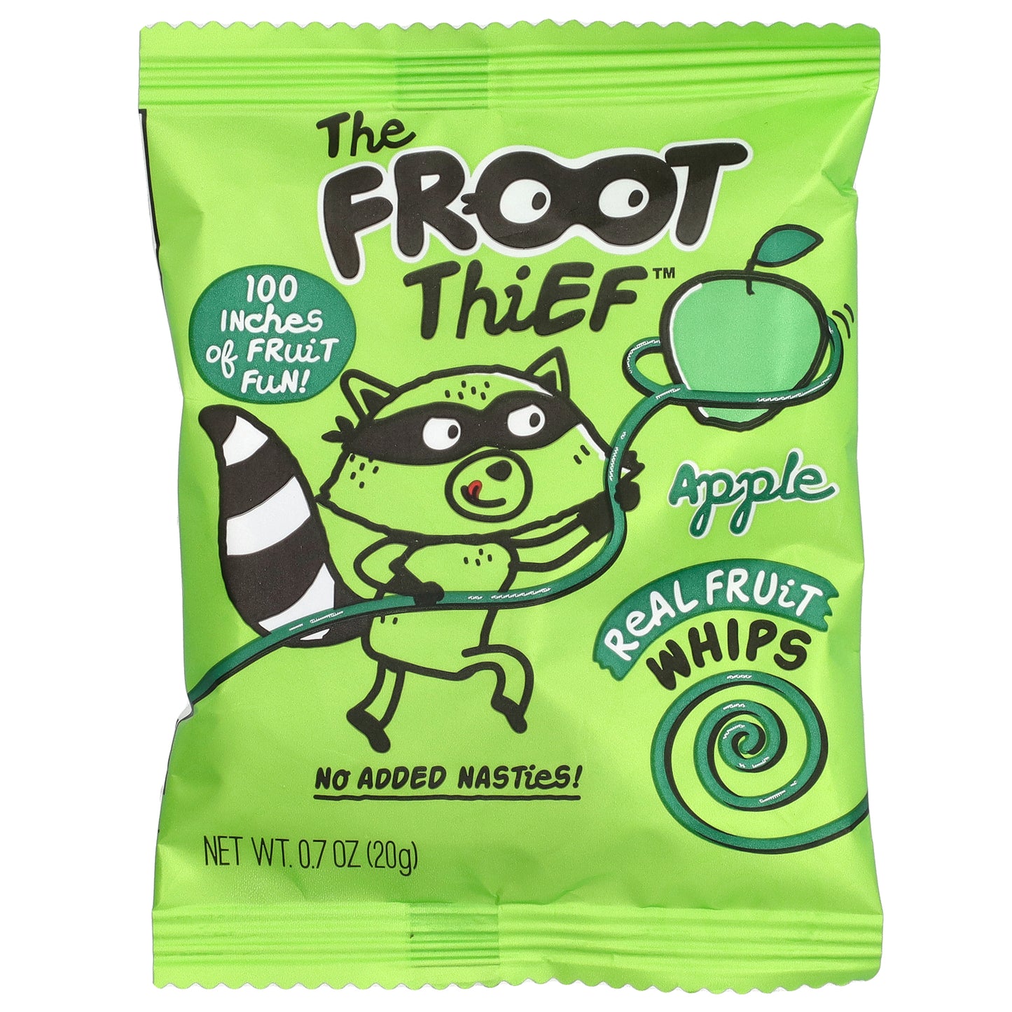 The Froot Thief, Real Fruit Whips, Apple, 5 Packs, 0.7 oz (20 g) Each