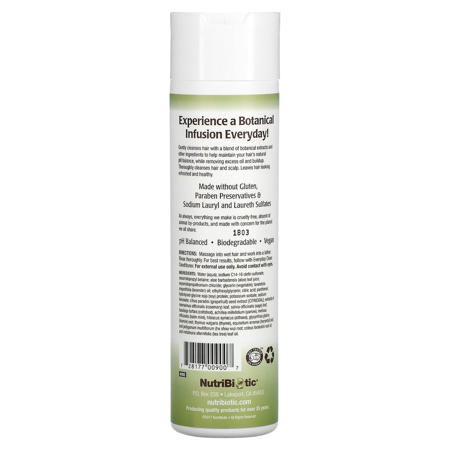 NutriBiotic, Everyday Clean Shampoo, For Normal to Oily Hair, Botanical Blend, 10 fl oz (296 ml)