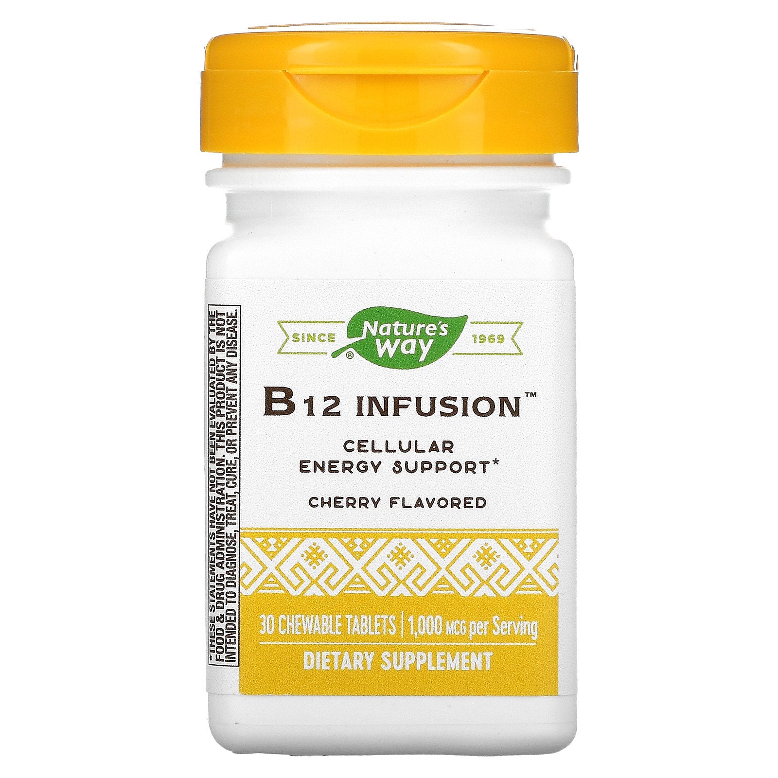 Nature's Way, B12 Infusion, Cherry, 1,000 mcg, 30 Chewable Tablets