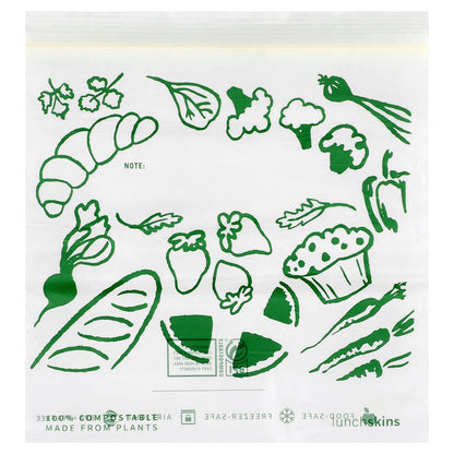 Lunchskins, Compostable Sandwich Zipper Bags, 50 Bags
