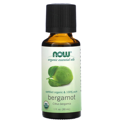 NOW Foods, Organic Essential Oils, Bergamot, 1 fl oz (30 ml)