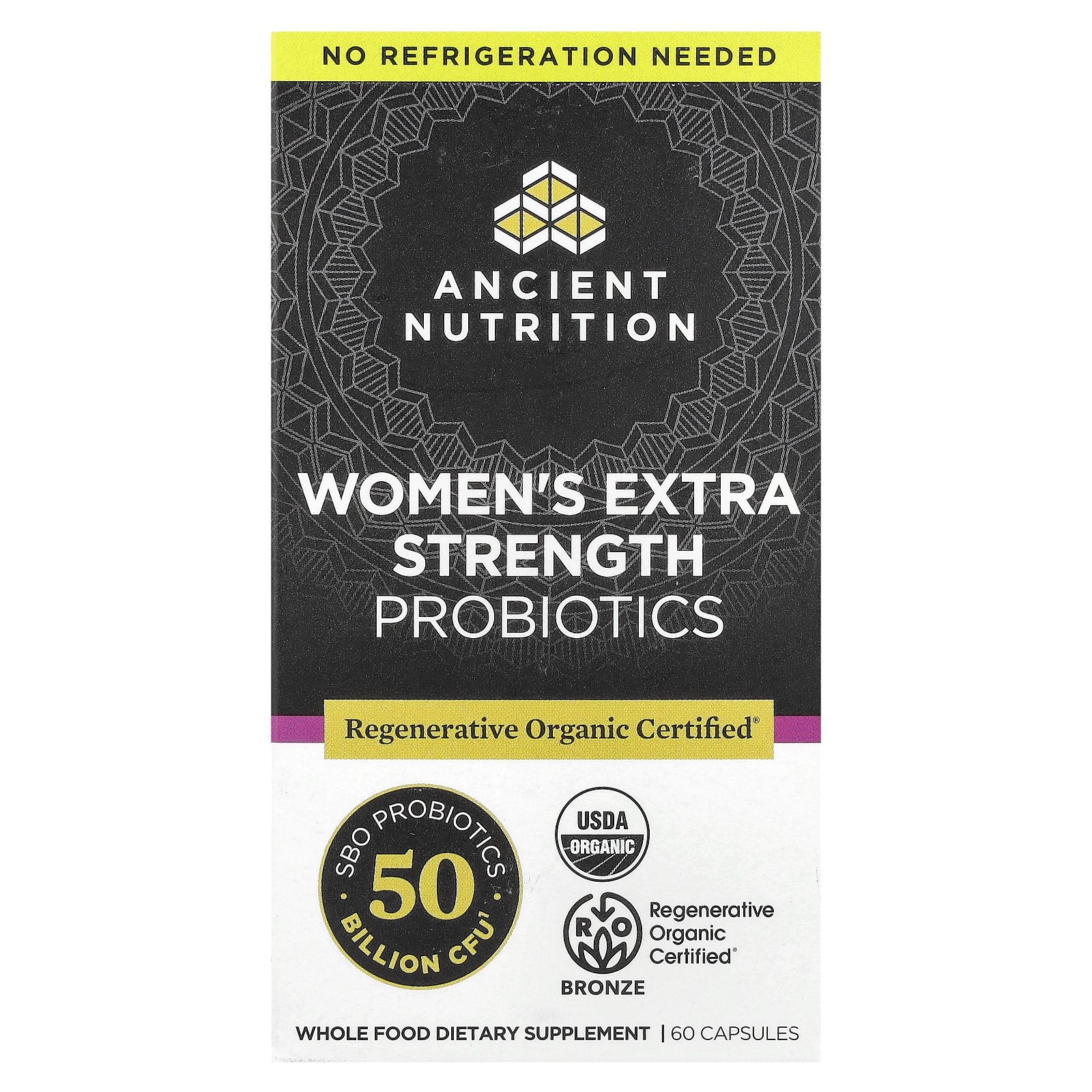 Ancient Nutrition, Women's Extra Strength Probiotics, 60 Capsules