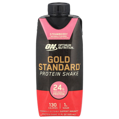 Optimum Nutrition, Gold Standard® Protein Shake, Strawberry, 4 Cartons, 11 fl oz (325 ml) Each