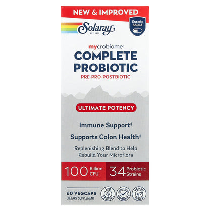 Solaray, Mycrobiome®, Complete Probiotic, Ultimate Potency, 60 VegCaps