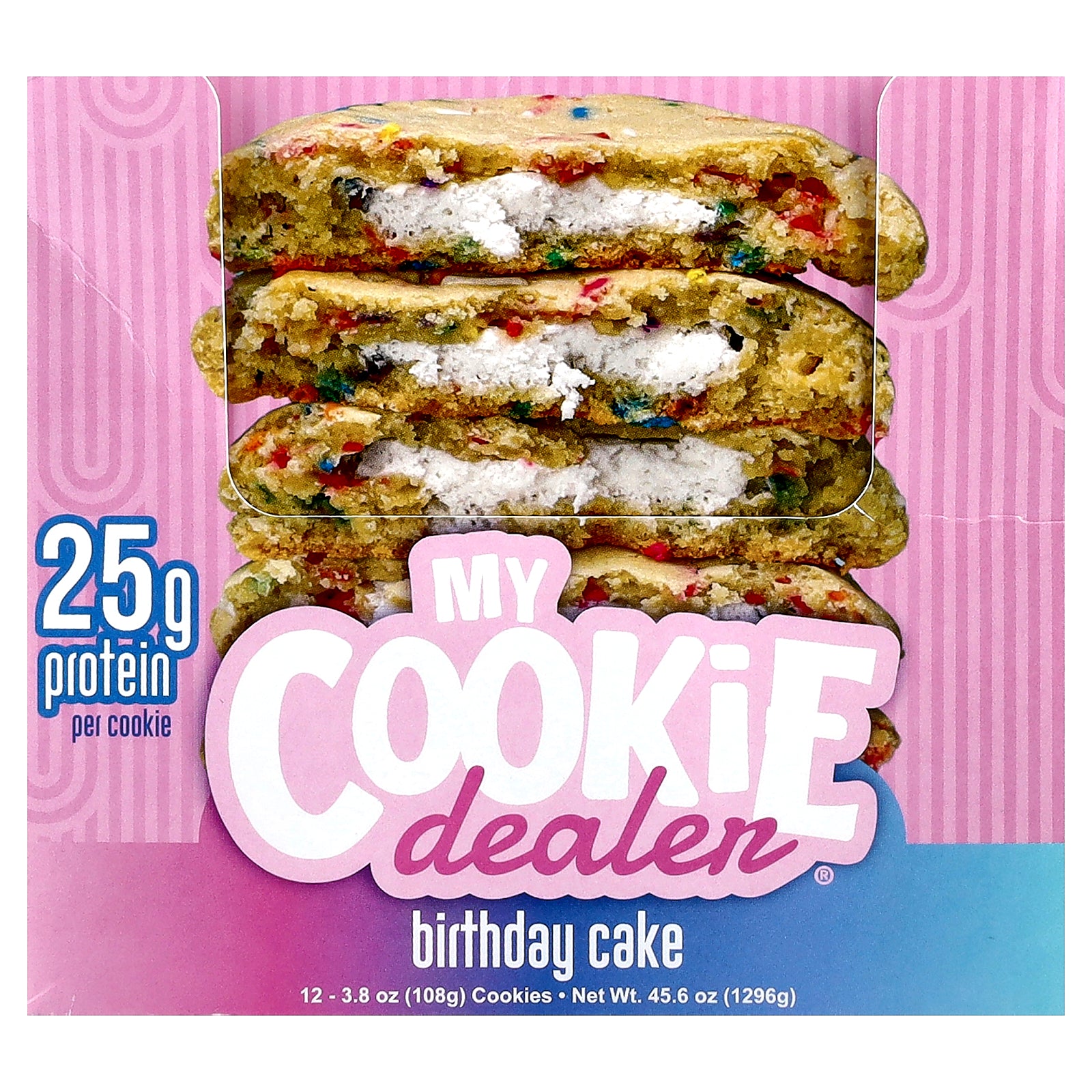 My Cookie Dealer Protein, Protein Cookie, Birthday Cake, 12 Cookies, 3.8 oz (108 g) Each