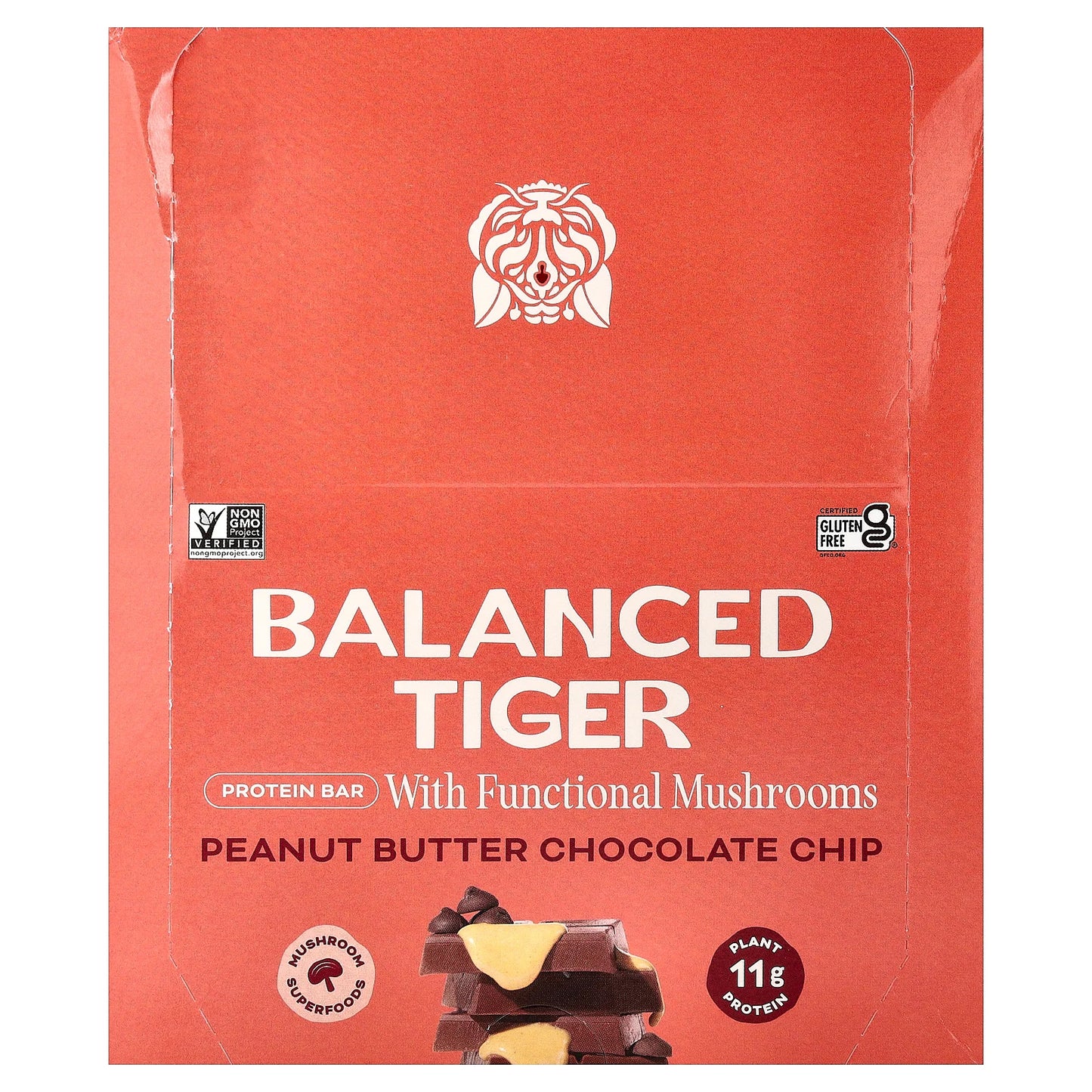 Balanced Tiger, Protein Bar, Peanut Butter Chocolate Chip, 12 Bars, 1.55 oz (44 g) Each