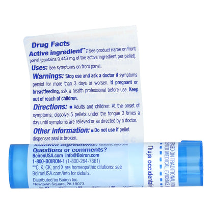 Boiron, Thuja Occidentalis 6C, Wart Relief, 80 Pellets