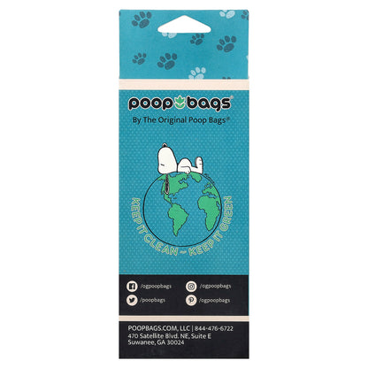Original Poop Bags, Peanuts®, Unscented, 4 Rolls, 15 Bags Each