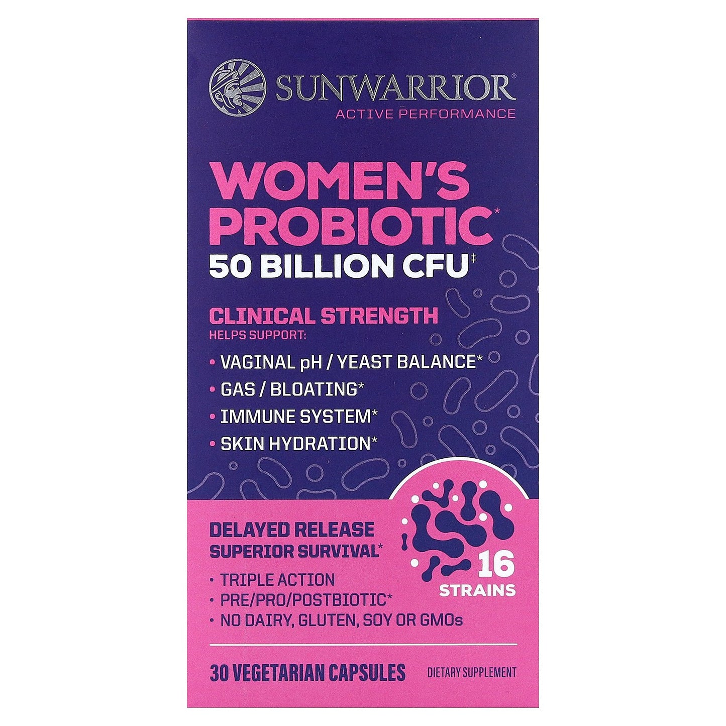 Sunwarrior, Women's Probiotic, 30 Vegetarian Capsules