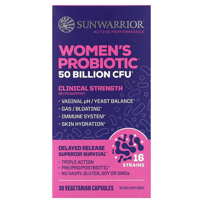 Sunwarrior, Women's Probiotic, 30 Vegetarian Capsules