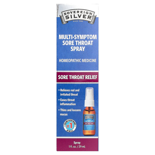 Sovereign Silver, Multi-Symptom Sore Throat Spray, 1 fl oz (29 ml)