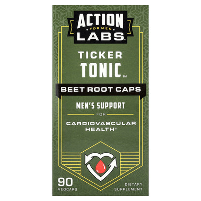 Action Labs, For Men, Ticker Tonic™, Beet Root Caps, 90 VegCaps