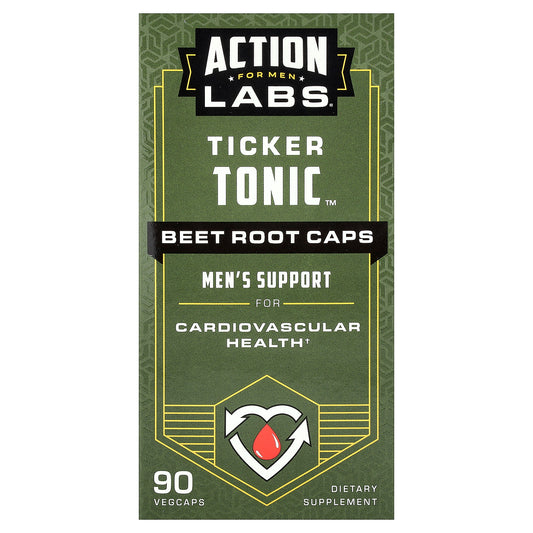 Action Labs, For Men, Ticker Tonic™, Beet Root Caps, 90 VegCaps