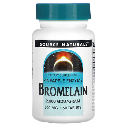 Source Naturals, Bromelain 2,000 GDU/g, 500 mg, 60 Tablets