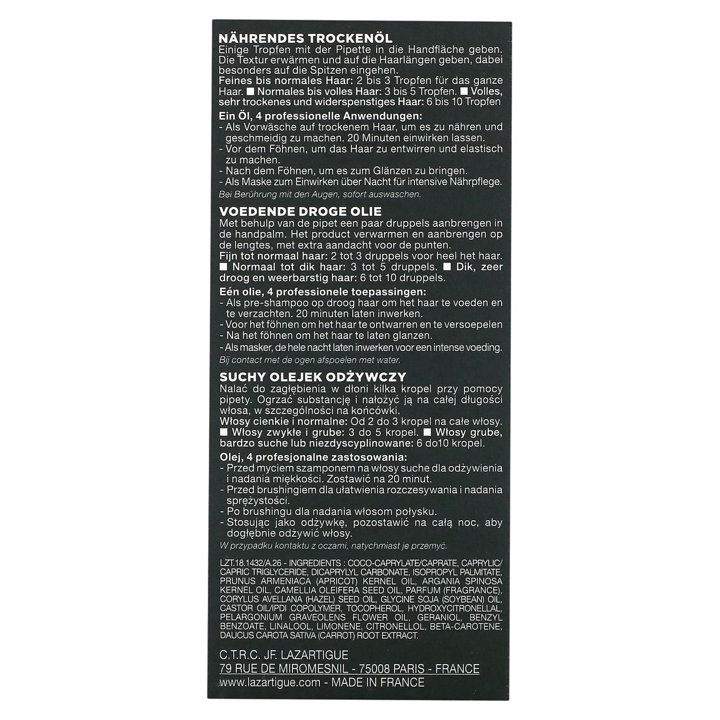 Lazartigue, Huile Des Reves, Nourishing Dry Oil, 1.7 fl oz (50 ml)