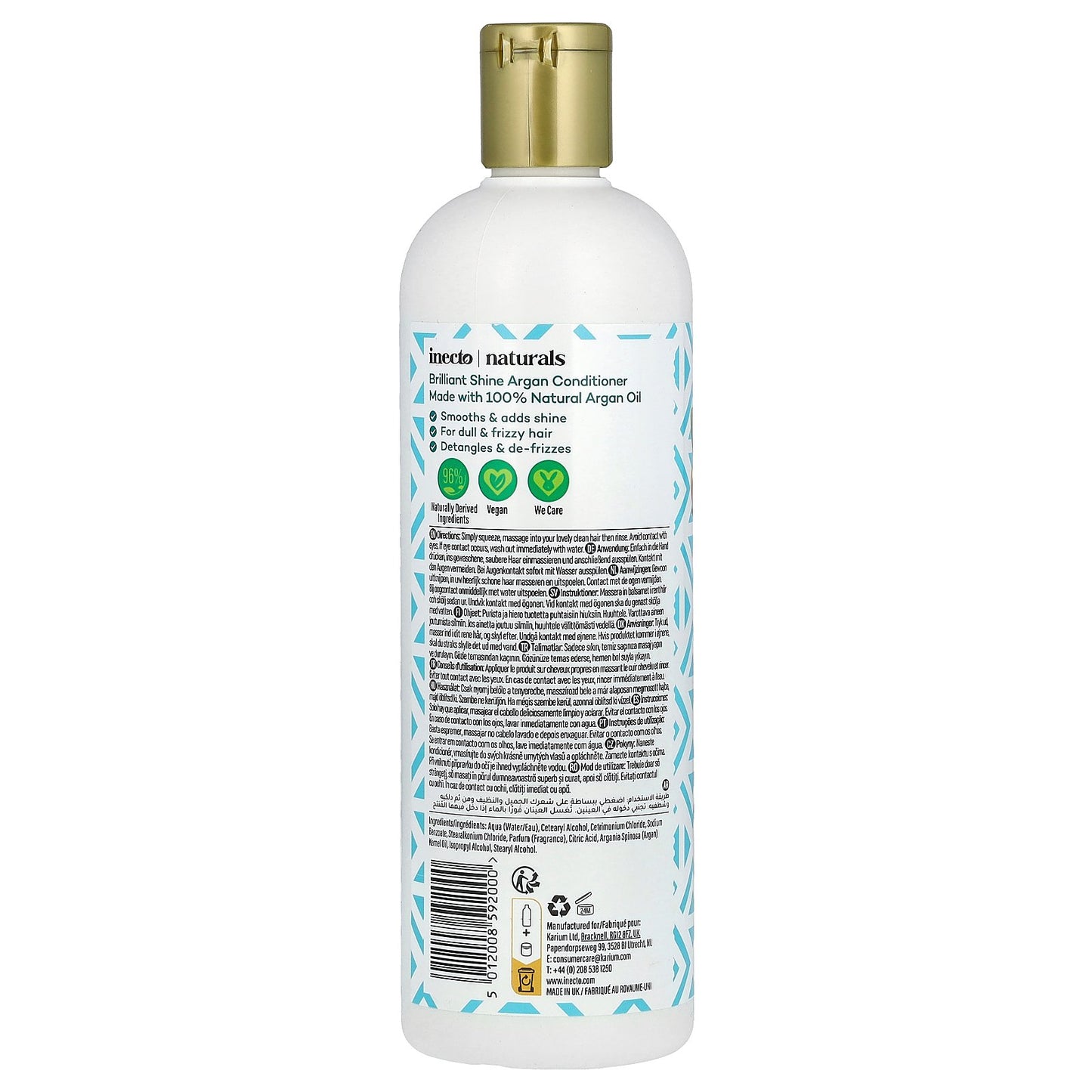Inecto, Argan Conditioner, Brilliant Shine, Dull, Frizzy Hair , 16.9 fl oz (500 ml)