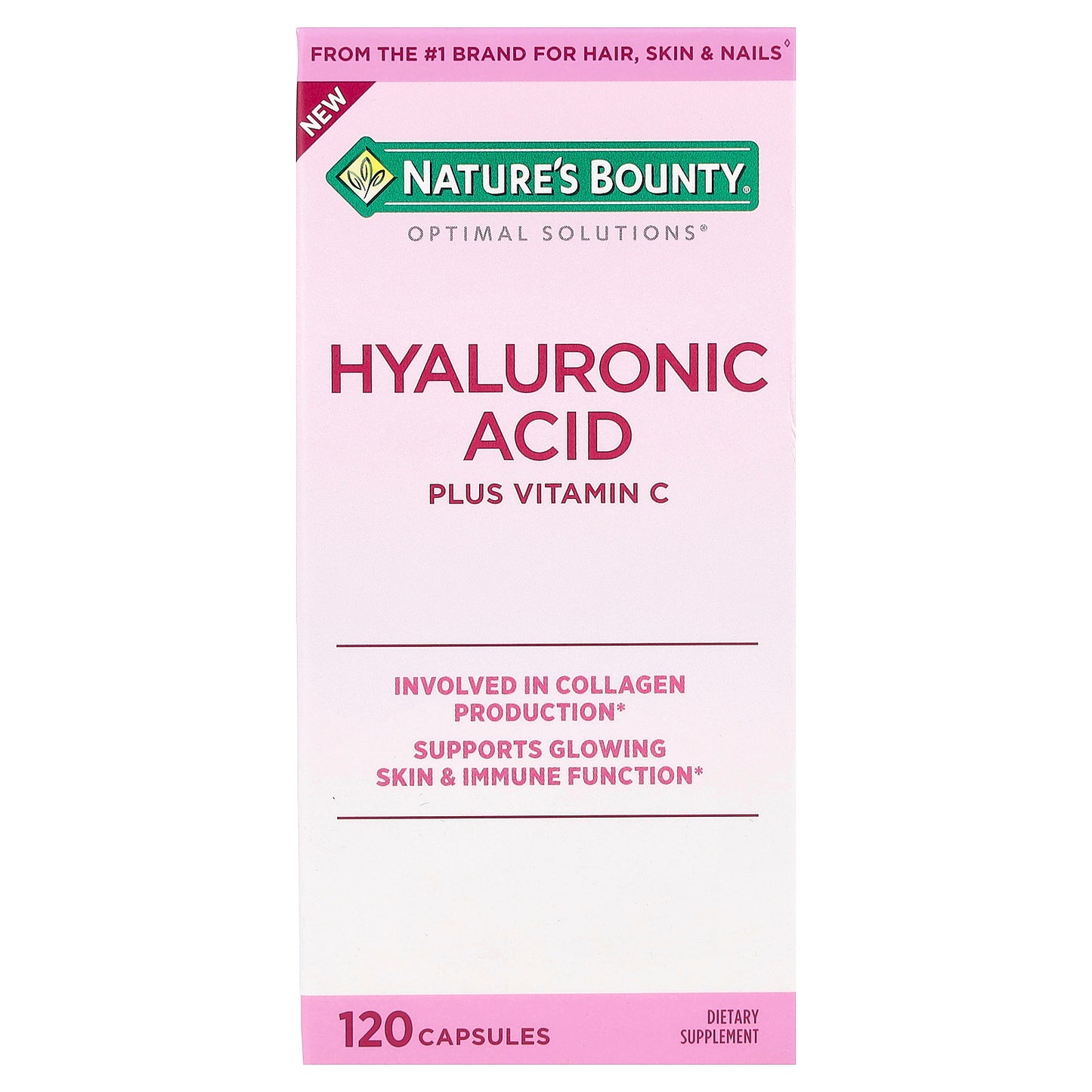 Nature's Bounty, Optimal Solutions®, Hyaluronic Acid Plus Vitamin C, 120 Capsules