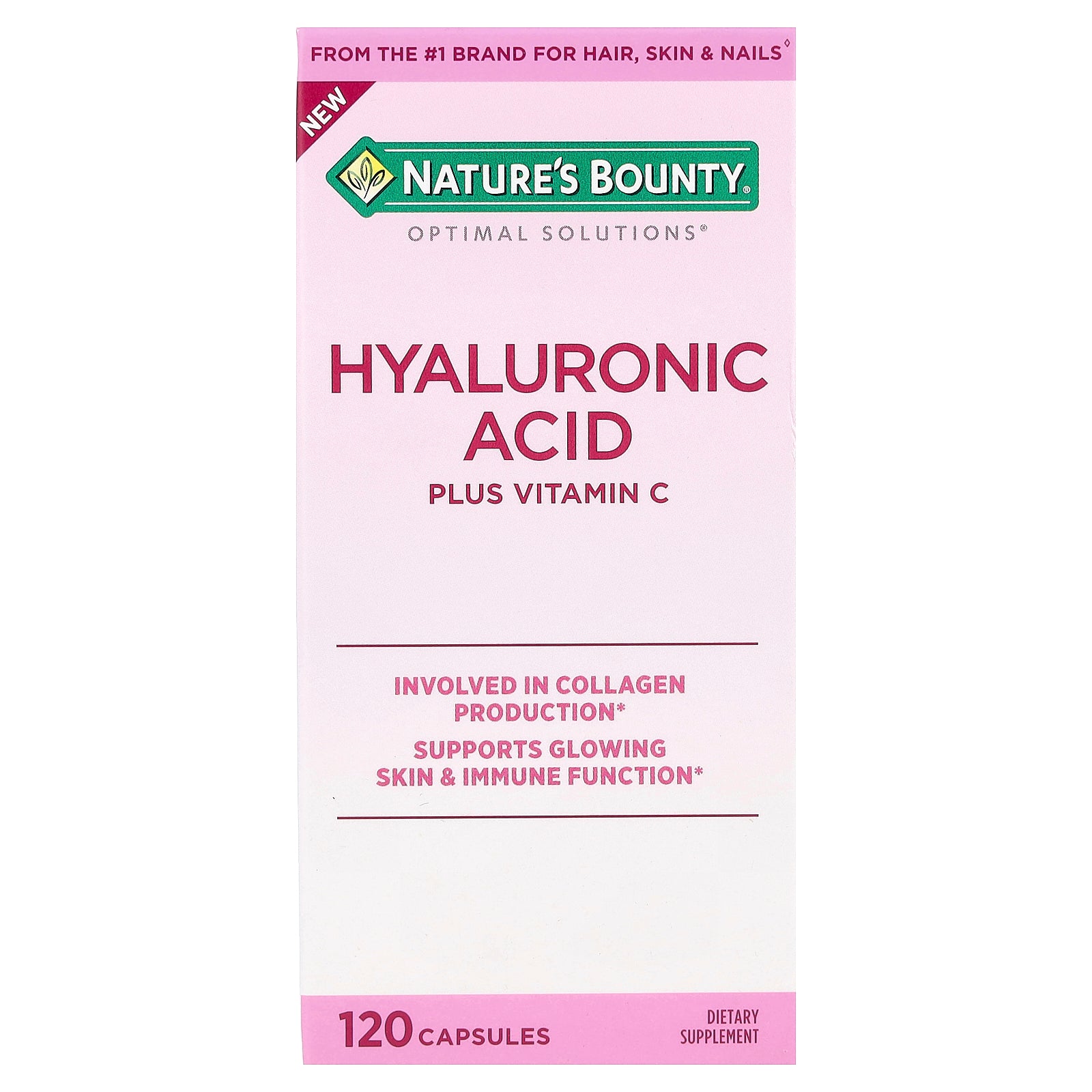 Nature's Bounty, Optimal Solutions®, Hyaluronic Acid Plus Vitamin C, 120 Capsules