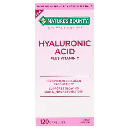 Nature's Bounty, Optimal Solutions®, Hyaluronic Acid Plus Vitamin C, 120 Capsules