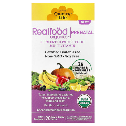 Country Life, Realfood Organics®, Prenatal, 90 Easy-to-Swallow Tablets