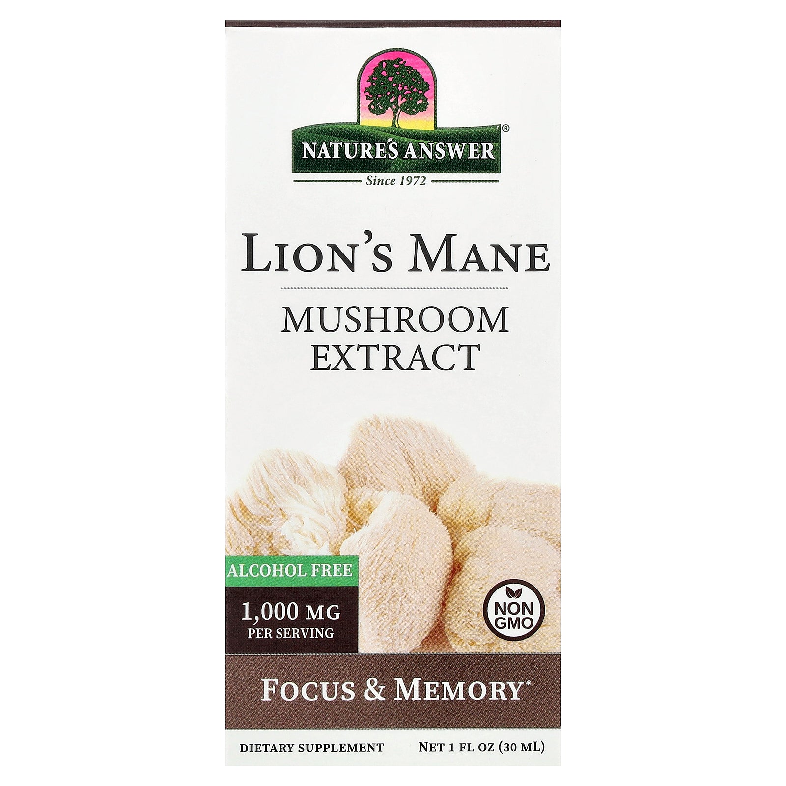 Nature's Answer, Lion's Mane, Mushroom Extract, Alcohol Free, 1 fl oz (30 ml)