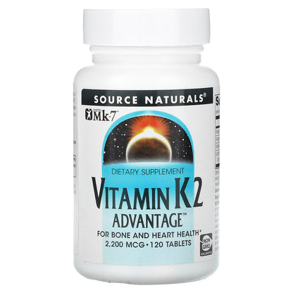 Source Naturals, Vitamin K2 Advantage, 2,200 mcg, 120 Tablets