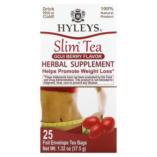 Hyleys Tea, Slim Tea, Goji Berry, 25 Foil Envelope Tea Bags, 1.32 oz (37.5 g)