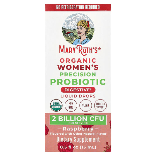 MaryRuth's, Organic Women's Precision Probiotic, Liquid Drops, Raspberry , 2 Billion CFU , 0.5 fl oz (15 ml)