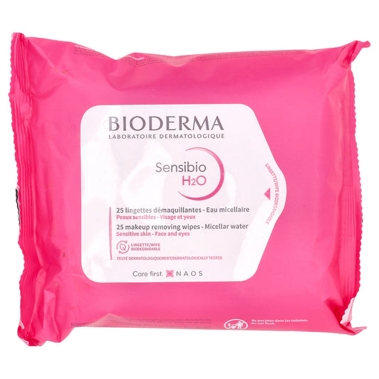 Bioderma, Sensibio H2O, Makeup Removing Wipes, 25 Wipes