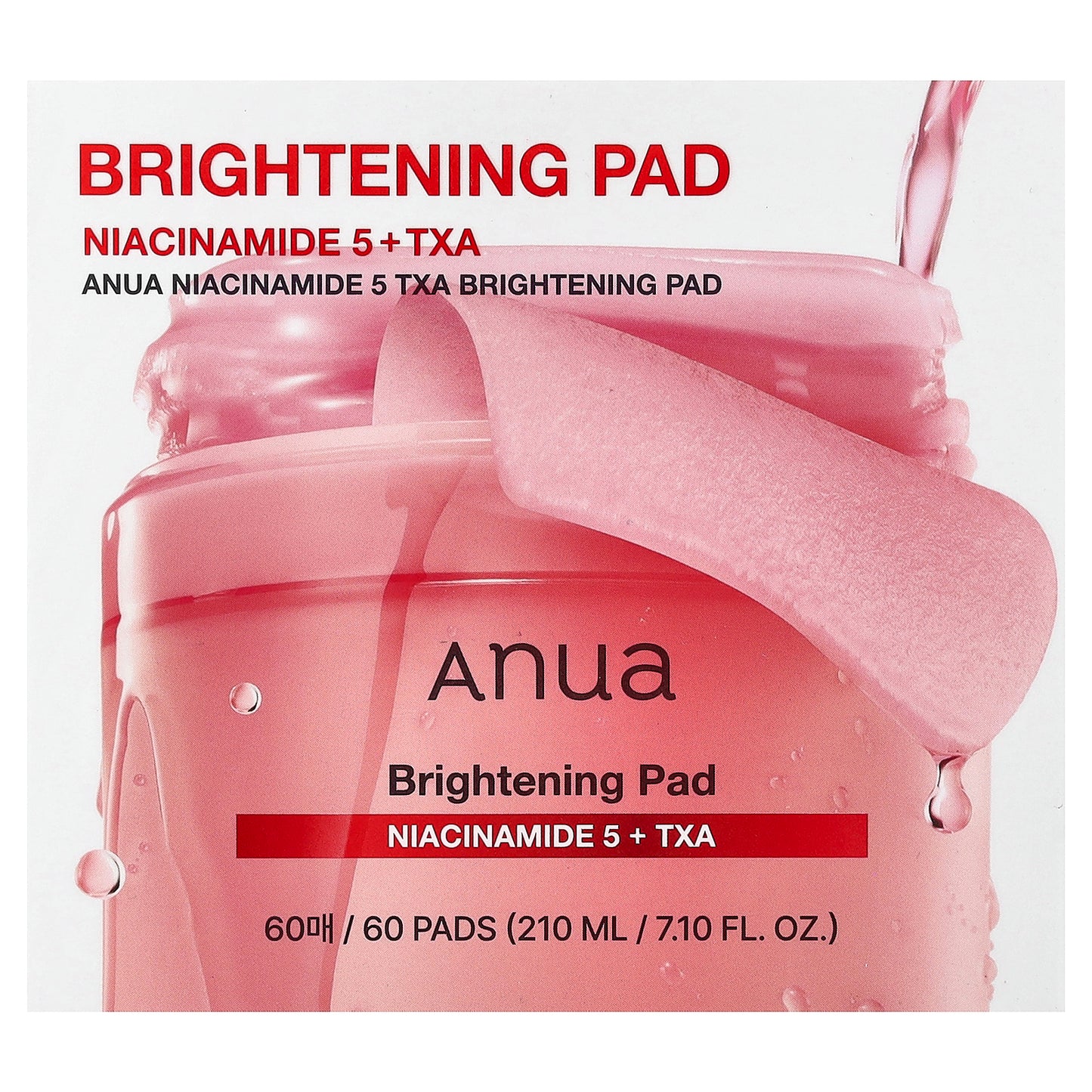 Anua, Niacinamide 5 TXA Brightening Pad, 60 Pads, 7.10 fl oz (210 ml)