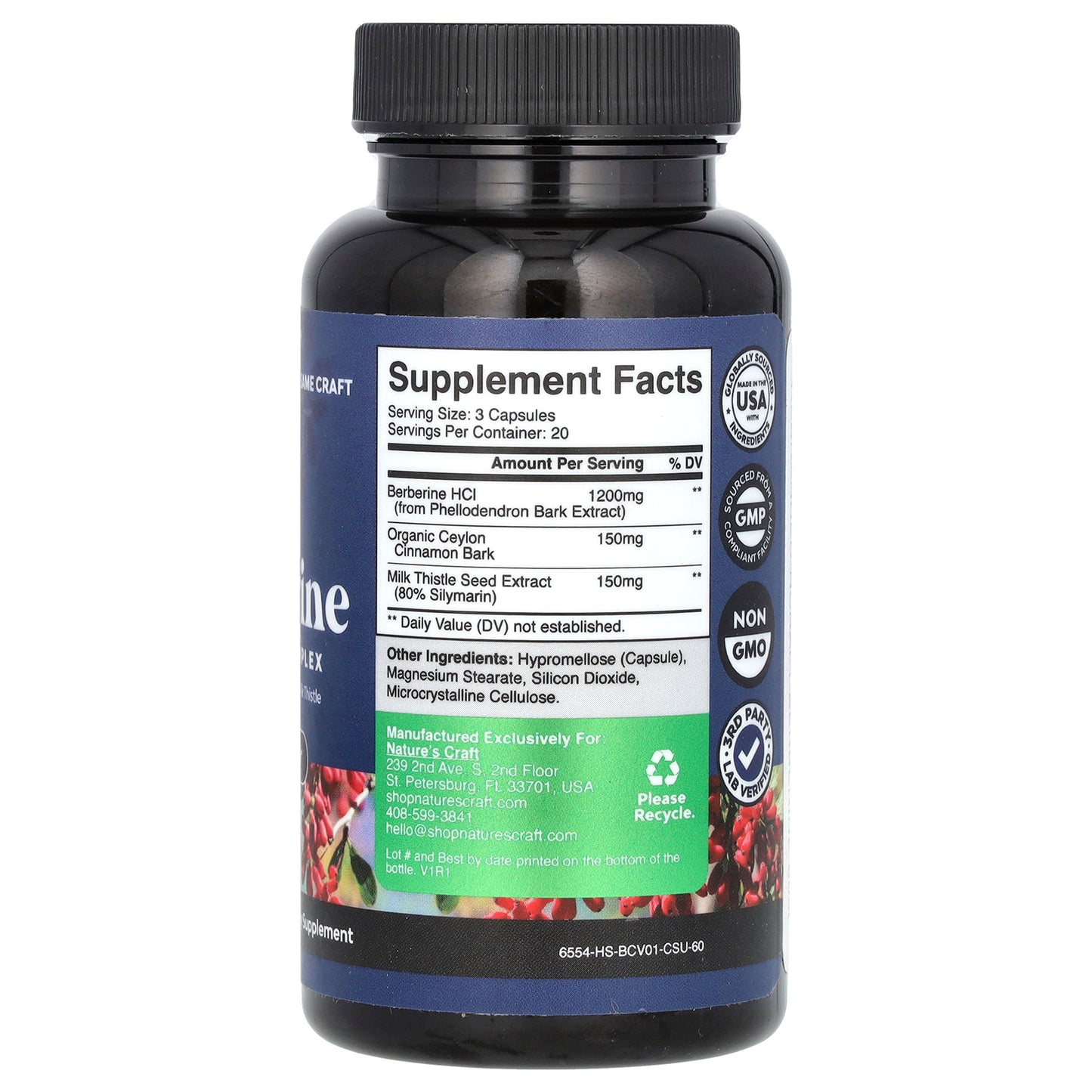 Nature's Craft, Berberine, 60 Capsules