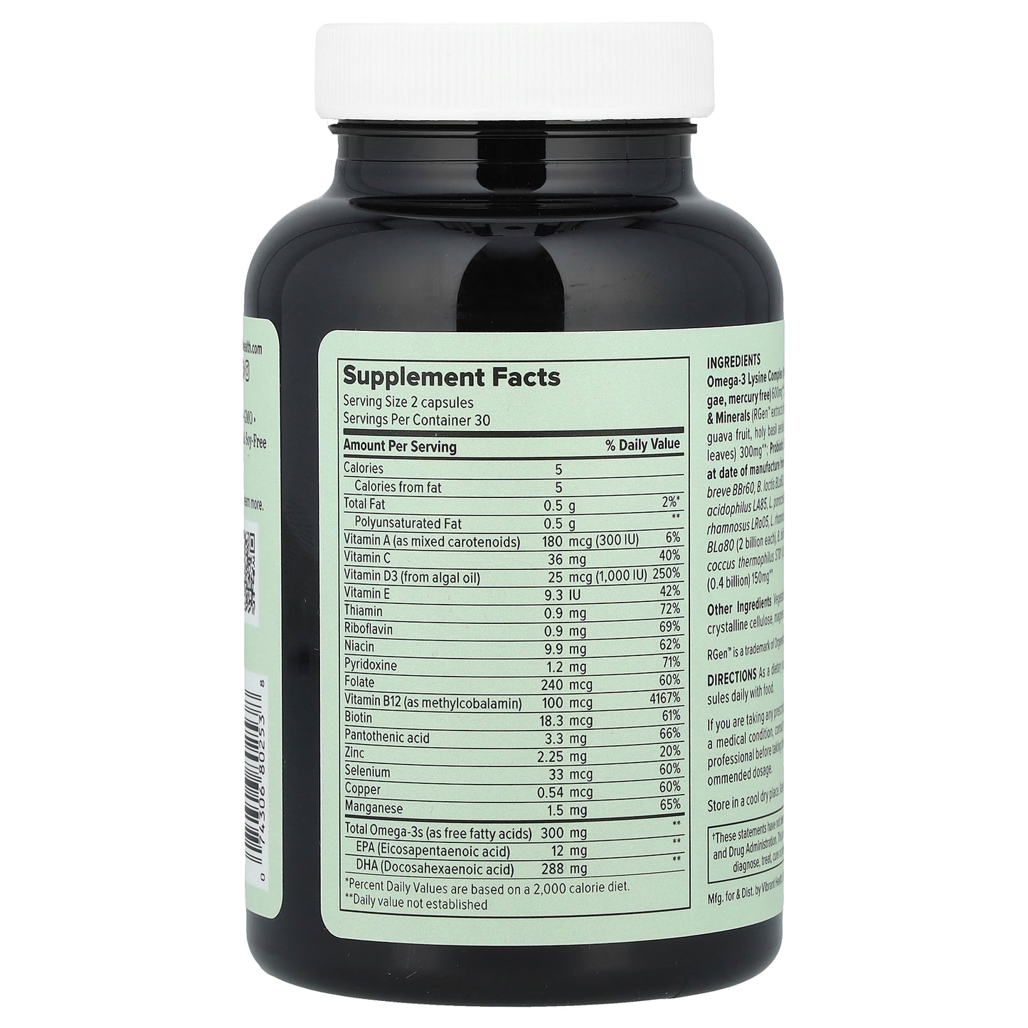 Vibrant Health, Trilogy™, Daily 3-in-1 Multi-Supplement, Vegan, 60 Capsules