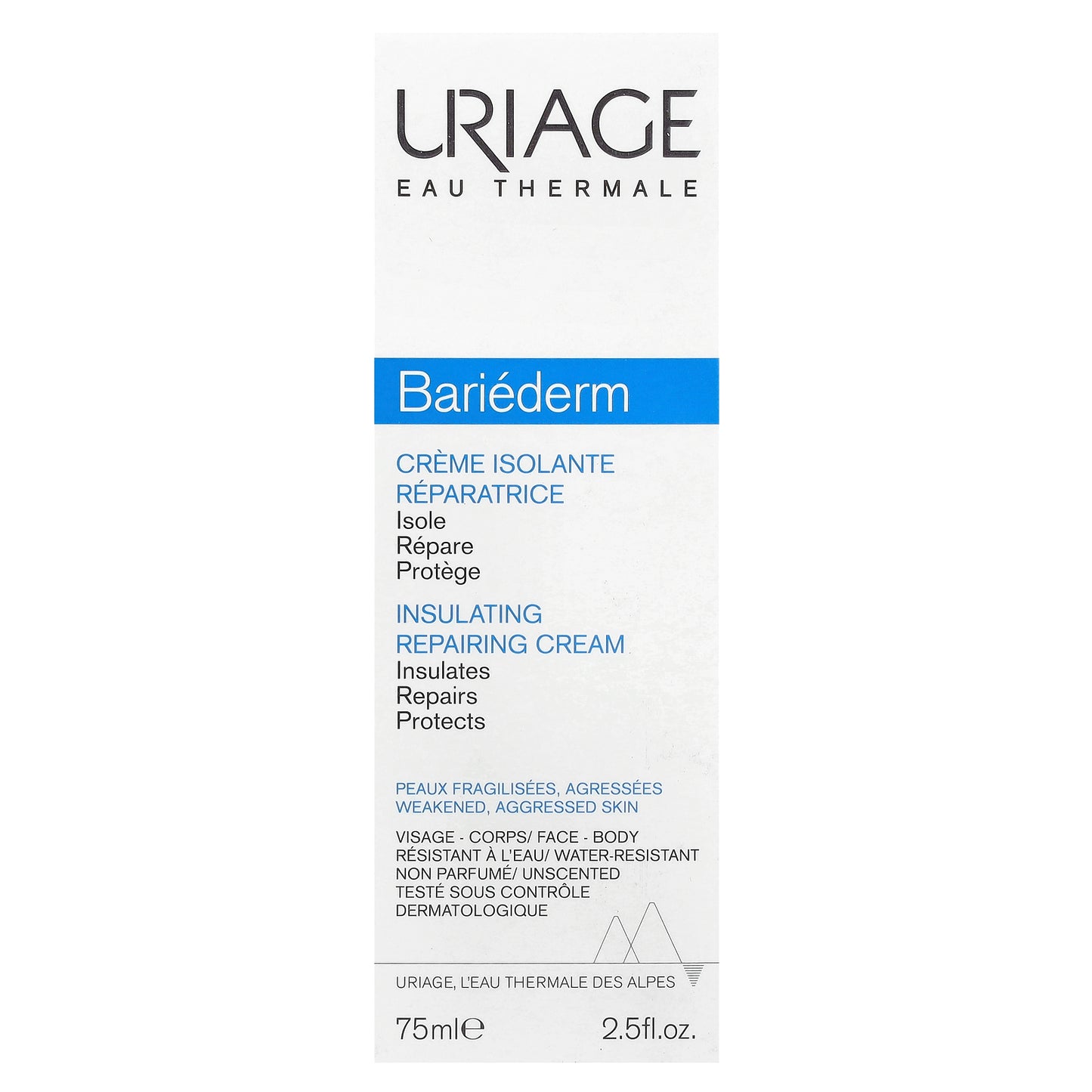 Uriage, Bariederm, Insulating Repairing Cream, Fragrance-Free, 2.5 fl oz (75 ml)