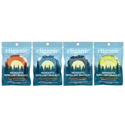 Cliganic, Mosquito Repellent Bracelet, One Size Fits All, 5 Individually Wrapped Bracelets