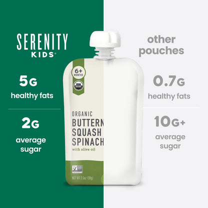 Serenity Kids, Organic Butternut Squash & Spinach with Olive Oil, 6+ Months, 3.5 oz (99 g)