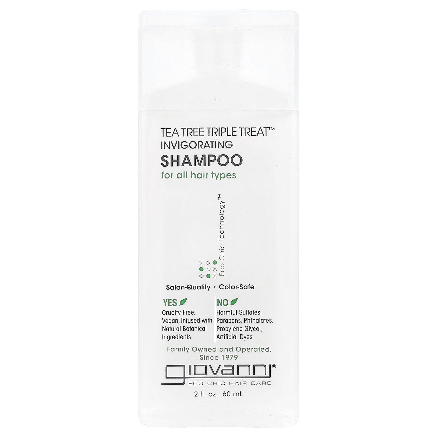 Giovanni, Tea Tree Triple Treat™, Invigorating Shampoo, For All Hair Types, 2 fl oz (60 ml)