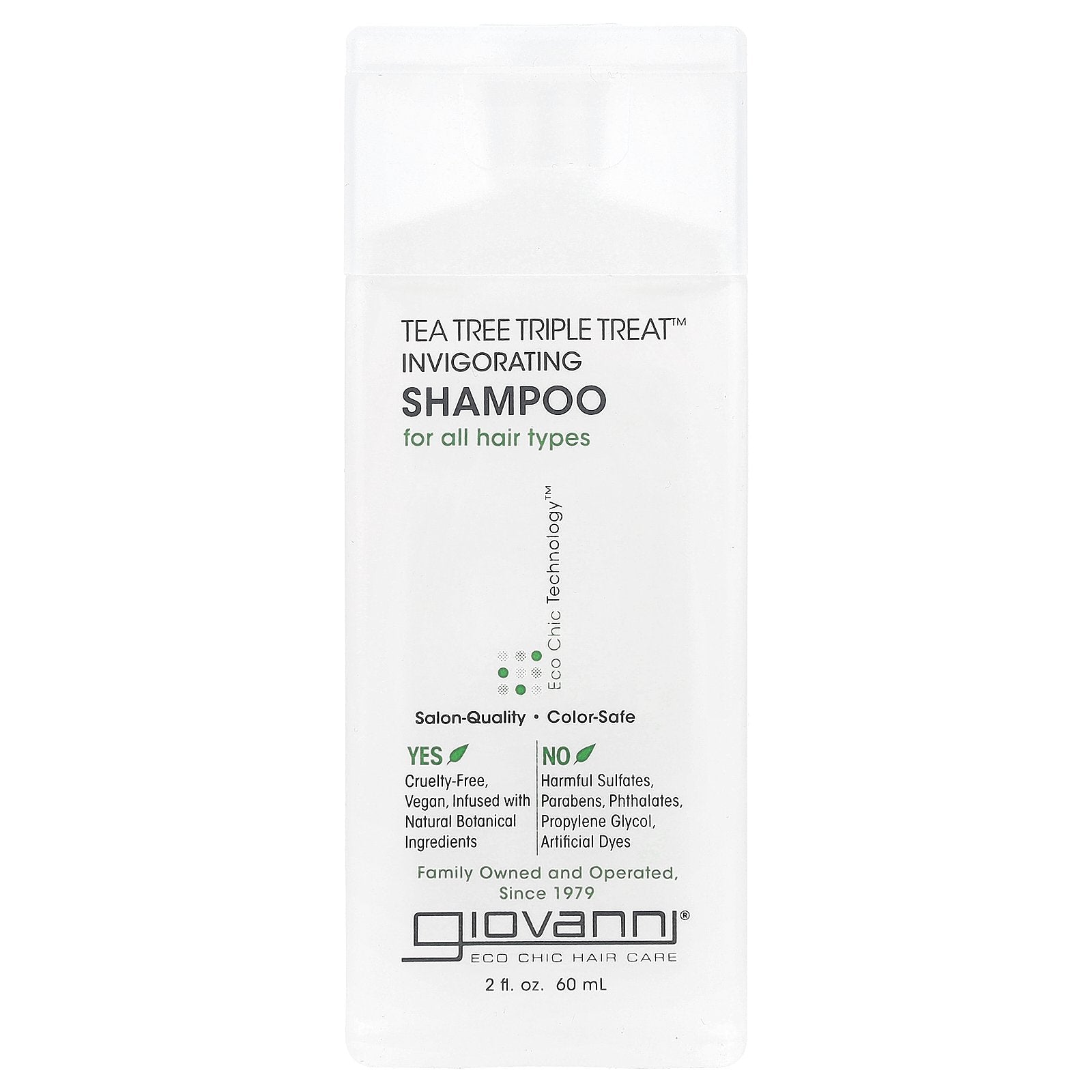 Giovanni, Tea Tree Triple Treat™, Invigorating Shampoo, For All Hair Types, 2 fl oz (60 ml)