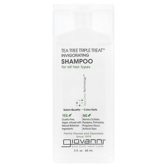 Giovanni, Tea Tree Triple Treat™, Invigorating Shampoo, For All Hair Types, 2 fl oz (60 ml)