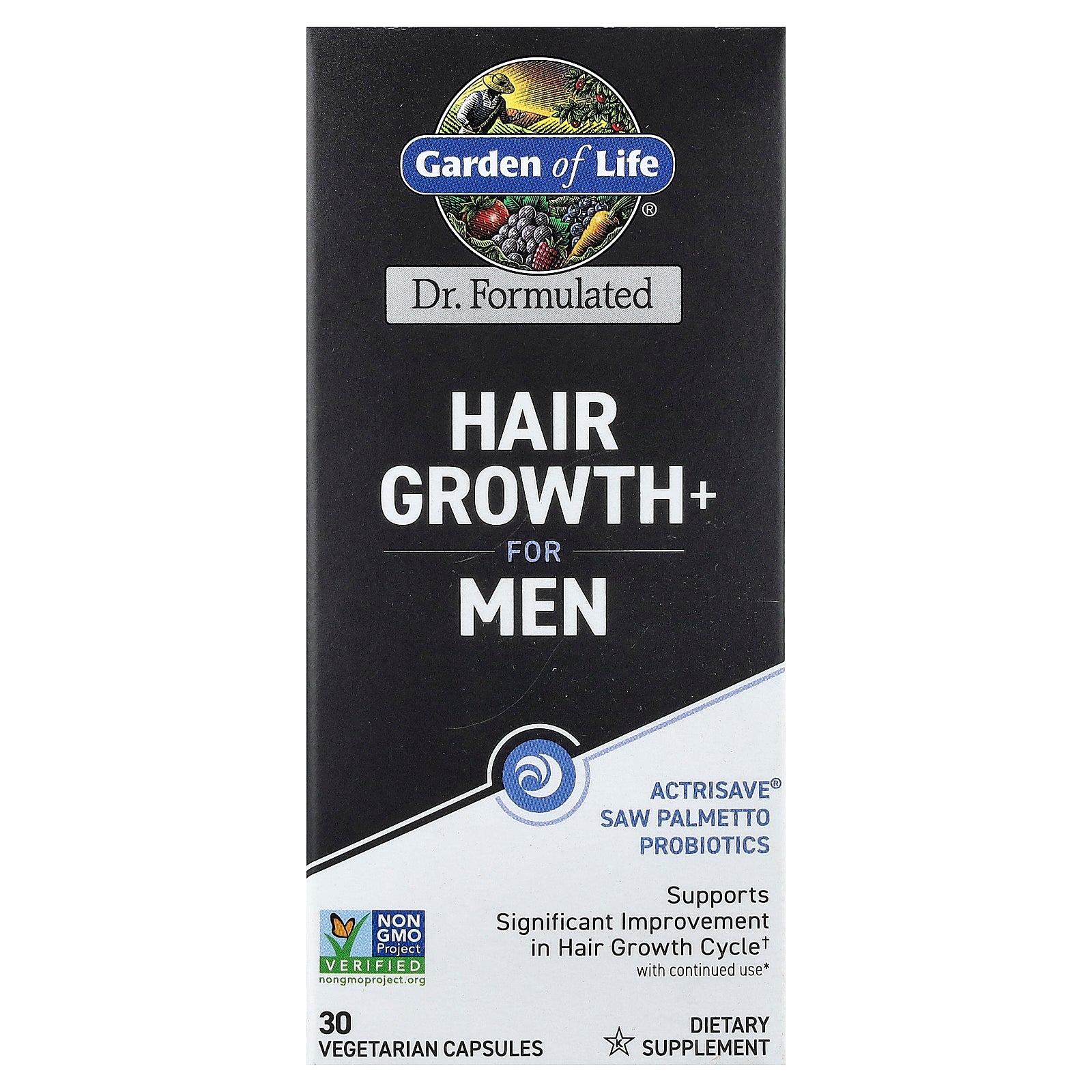 Garden of Life, Hair Growth+ for Men, 30 Vegetarian Capsules