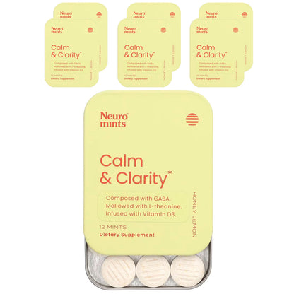 NeuroGum, NeuroMints, Calm & Clarity, Honey Lemon, 6 Packs, 12 Pieces Each