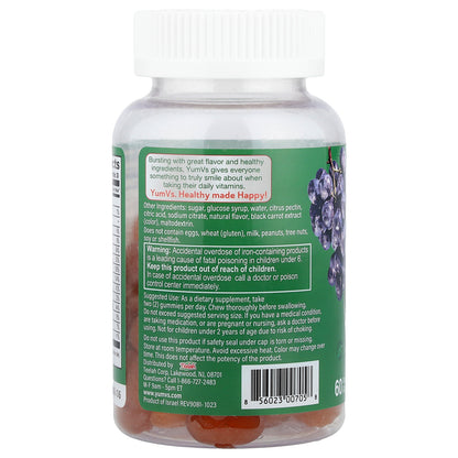 YumVs, Multi with Iron Gummies, Grape, 60 Gummies