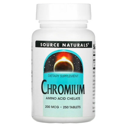 Source Naturals, Chromium, 200 mcg, 250 Tablets