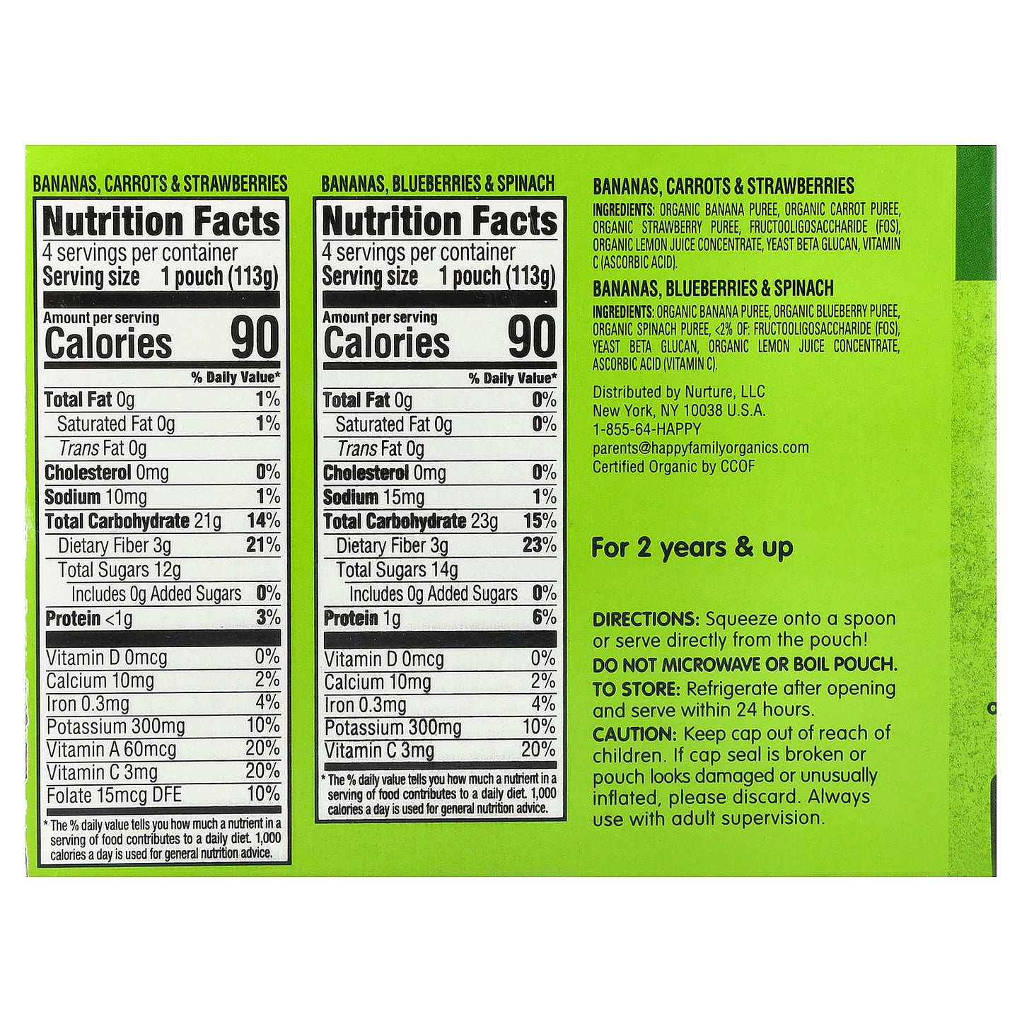 Happy Family Organics, Happy Tot®, Super Bellies™, For 2+ Years, Organic Fruit & Veggie Blend, Variety Pack, 8 Pack, 4 oz (113 g) Each