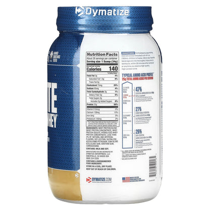 Dymatize, Elite 100% Whey Protein Powder, Gourmet Vanilla, 2 lbs (907 g)